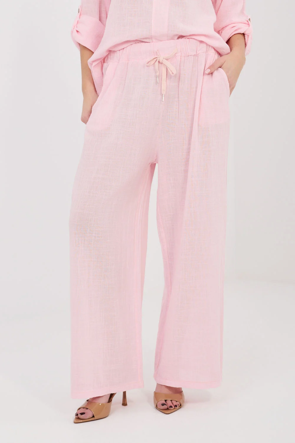 Pantalon femme rose