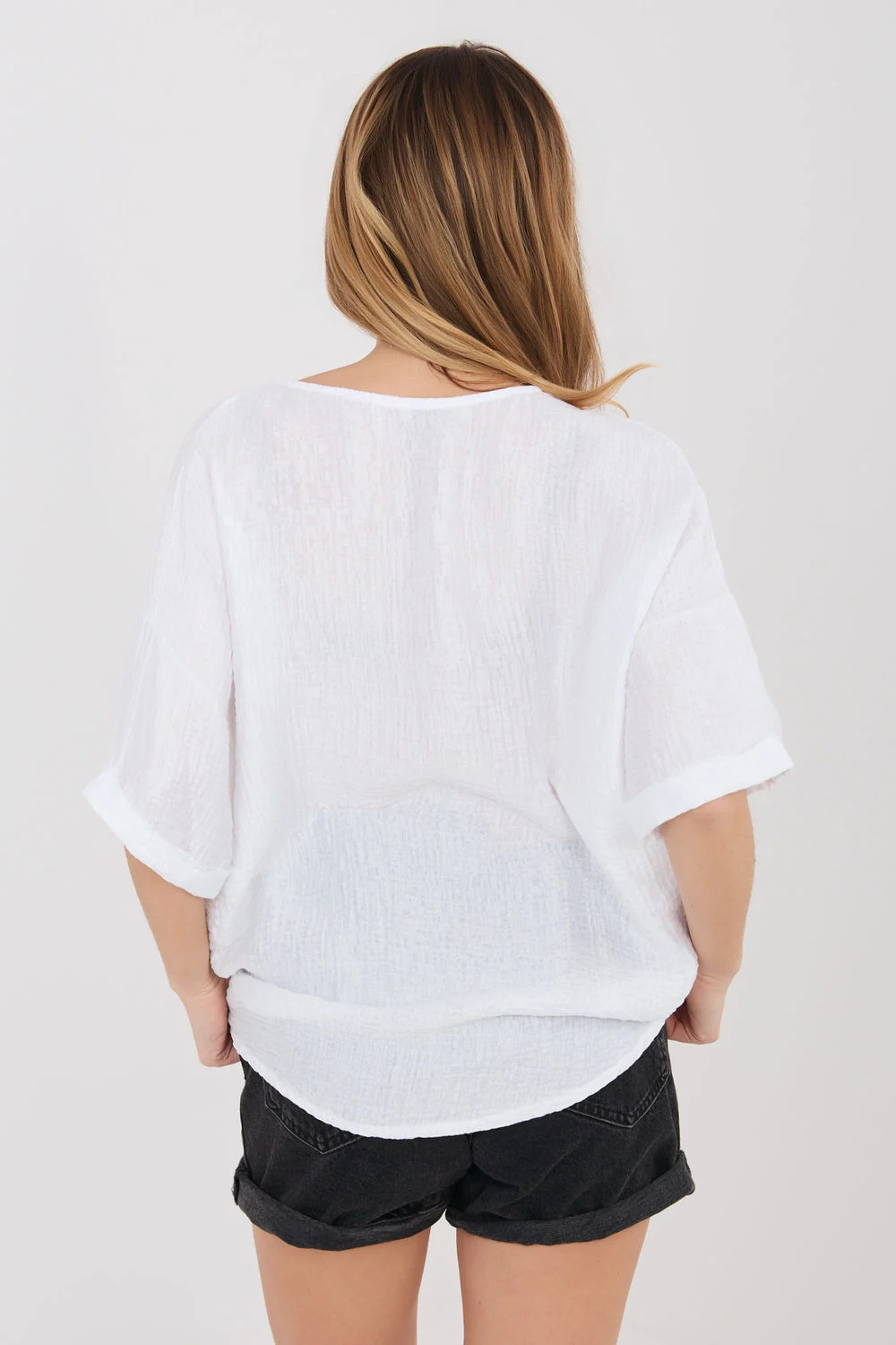 Chemise manche courte blanc – Image 3