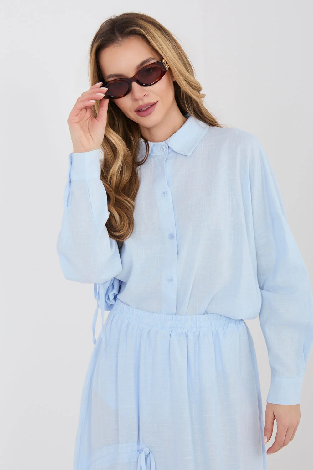 Chemise manche longue bleue