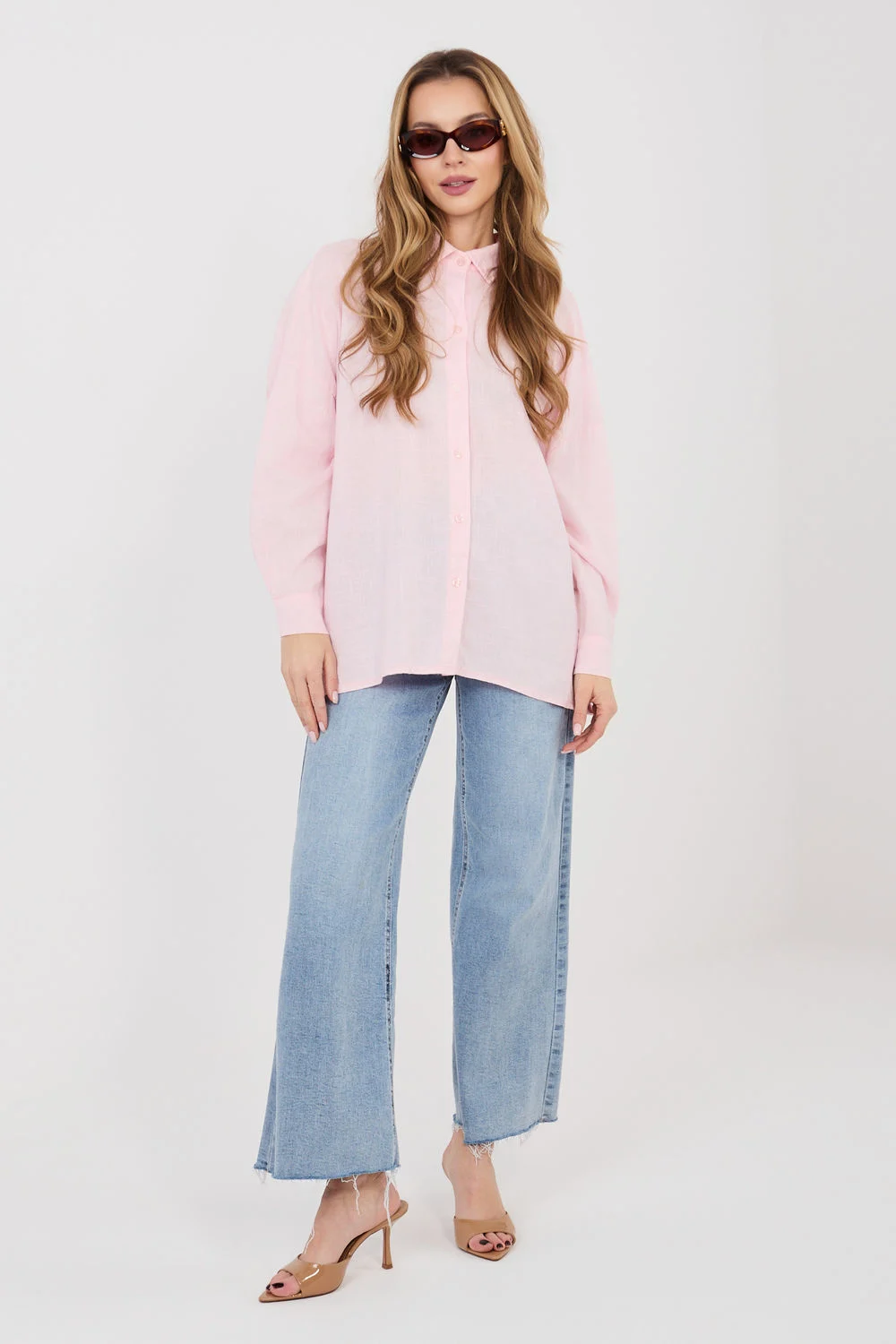 Chemise manche longue rose – Image 2