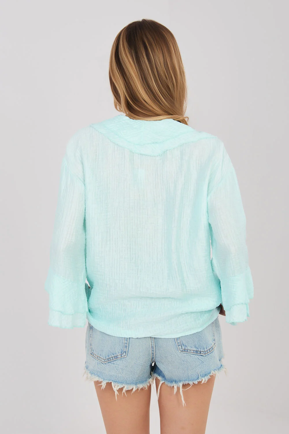 Chemise manche longue verte – Image 3
