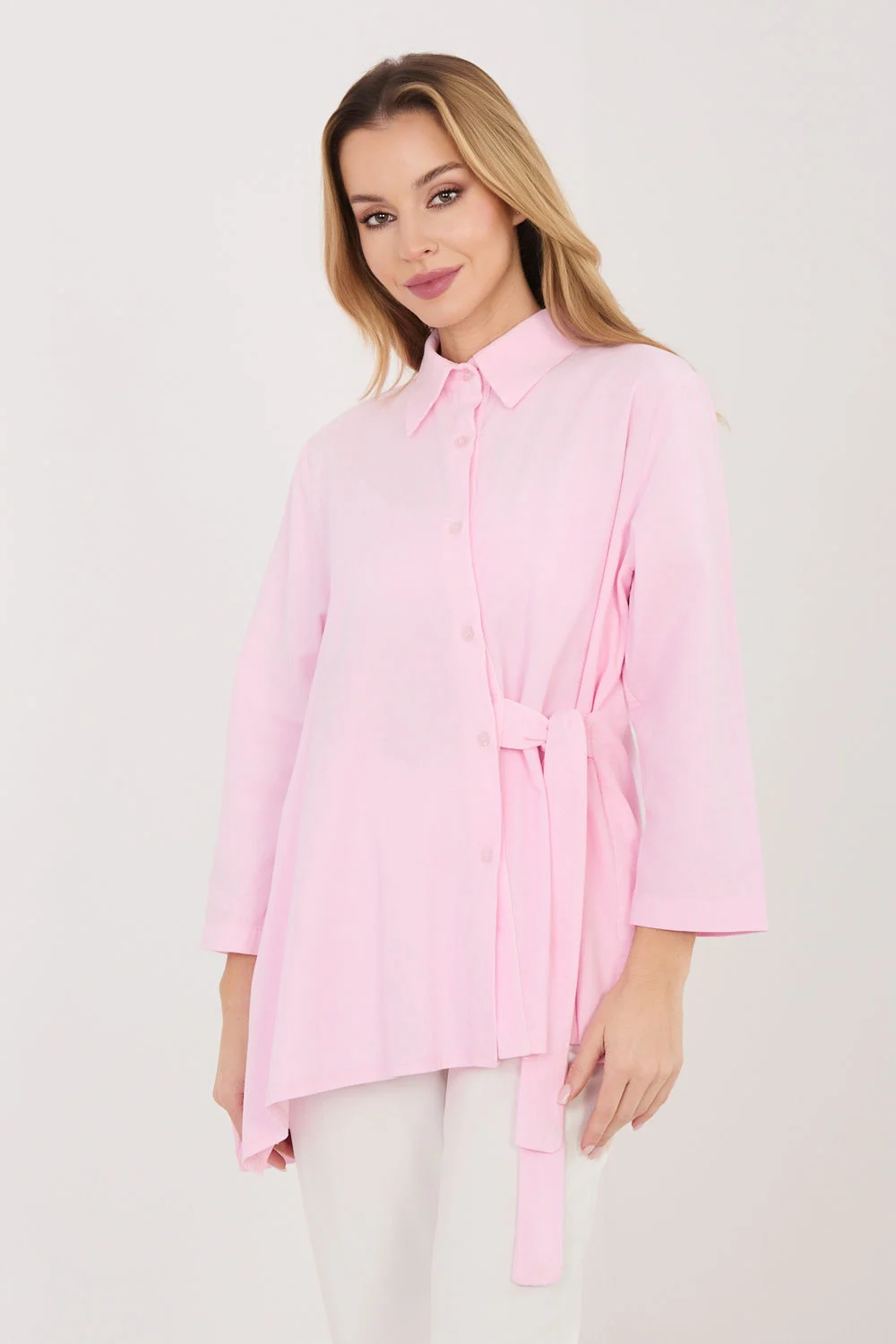 Chemise manche longue rose