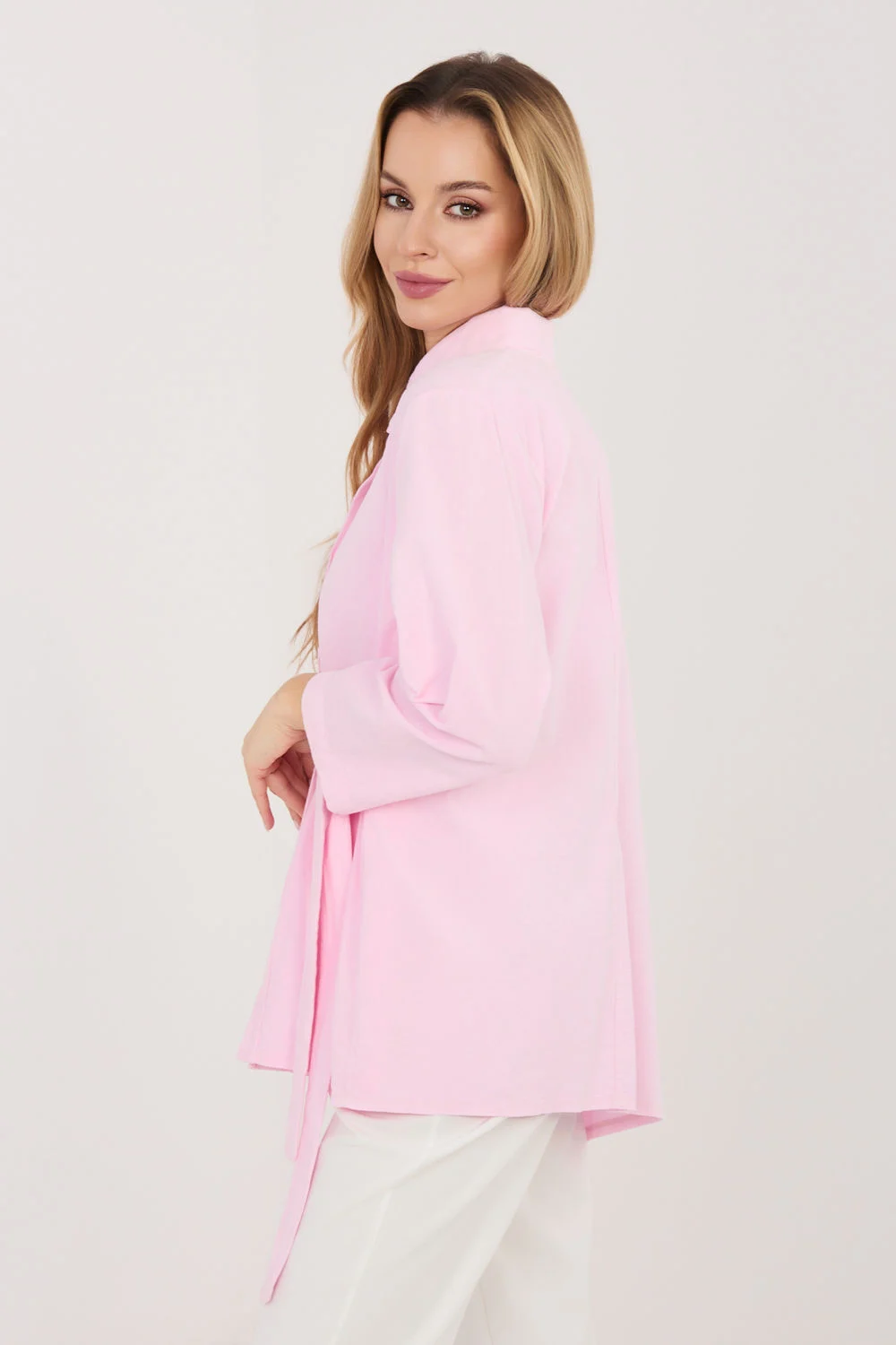 Chemise manche longue rose – Image 2