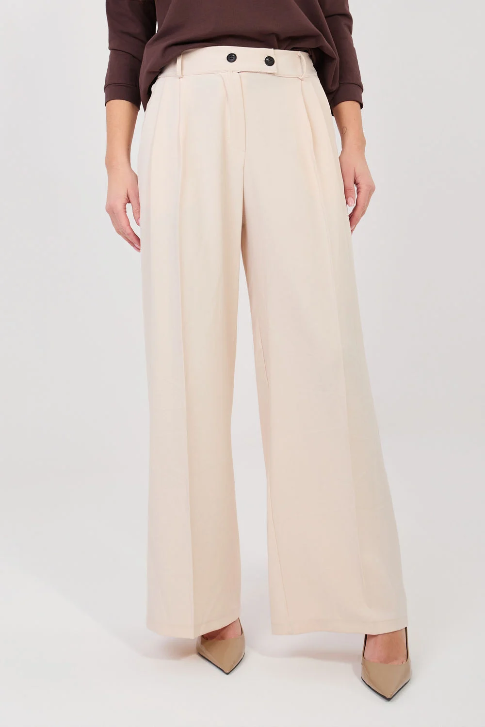 Pantalon femme beige