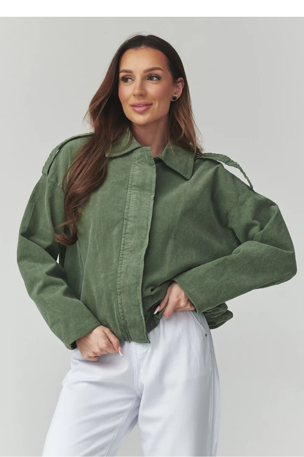 Veste en velours côtelé vert