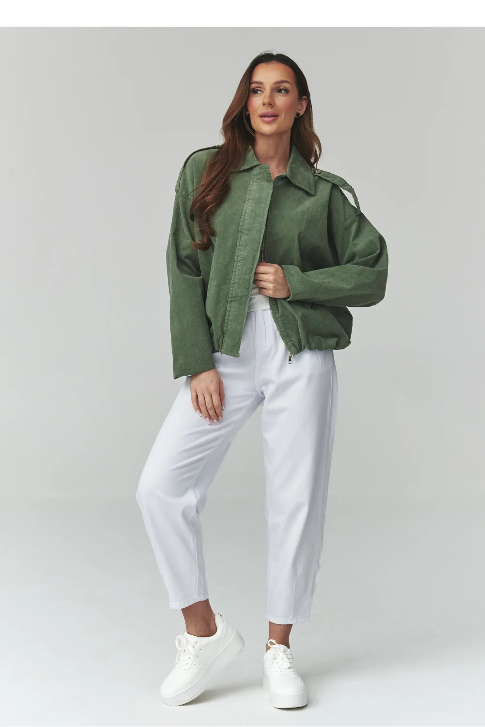 Veste en velours côtelé vert – Image 2