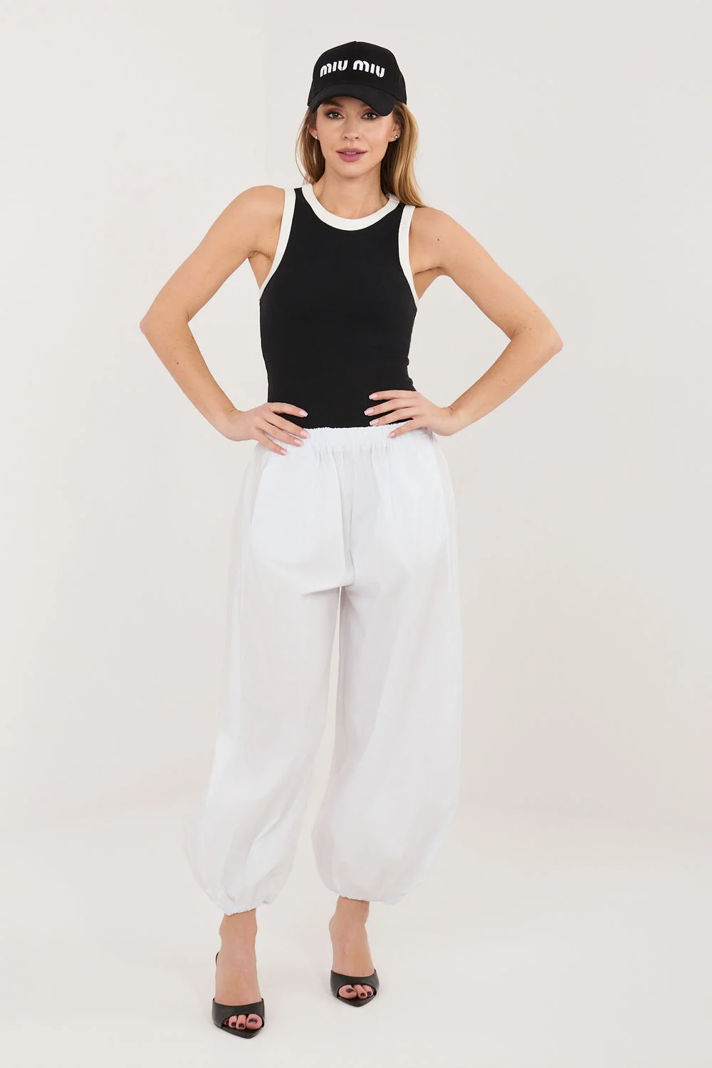 Pantalon femme blanc