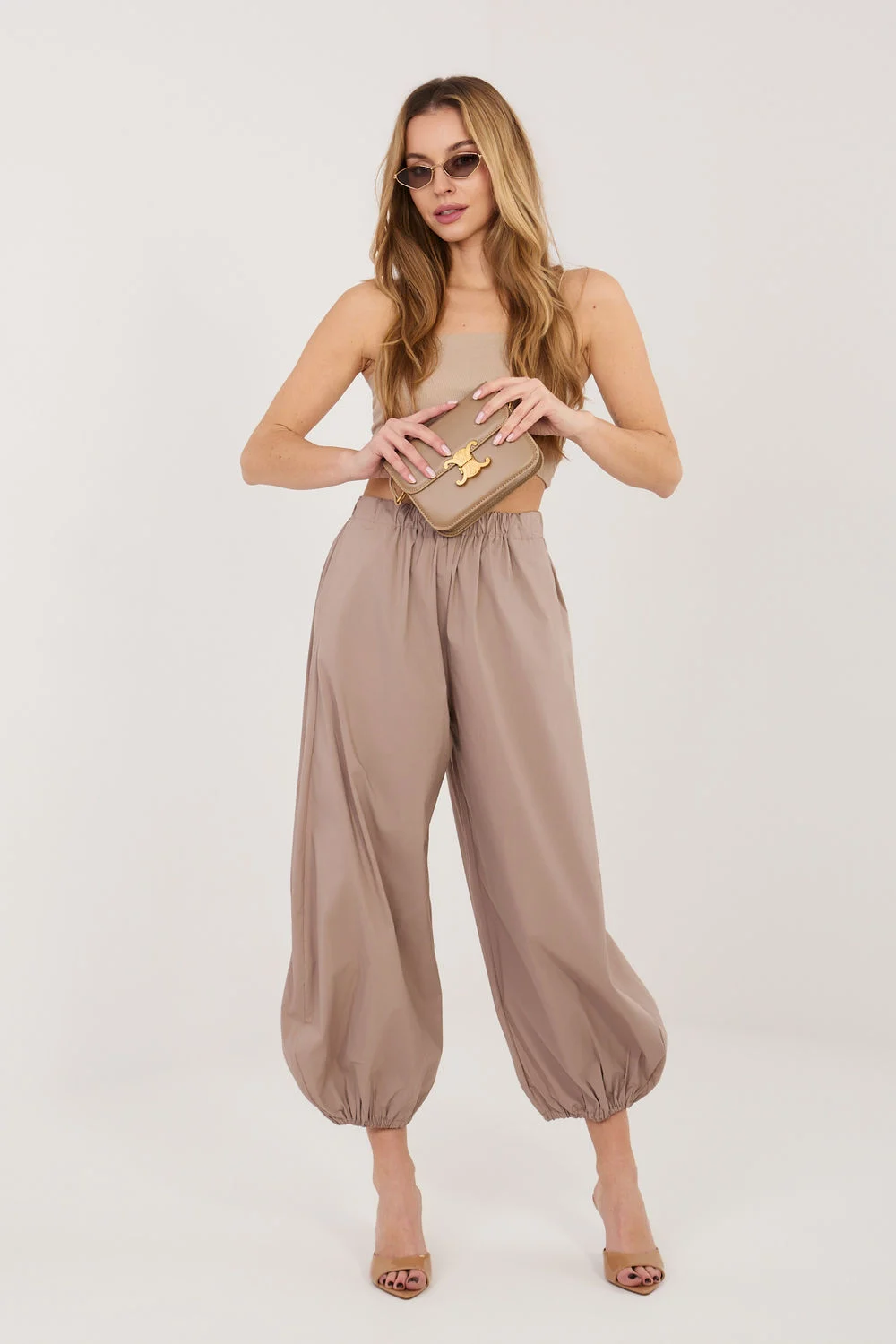 Pantalon femme beige