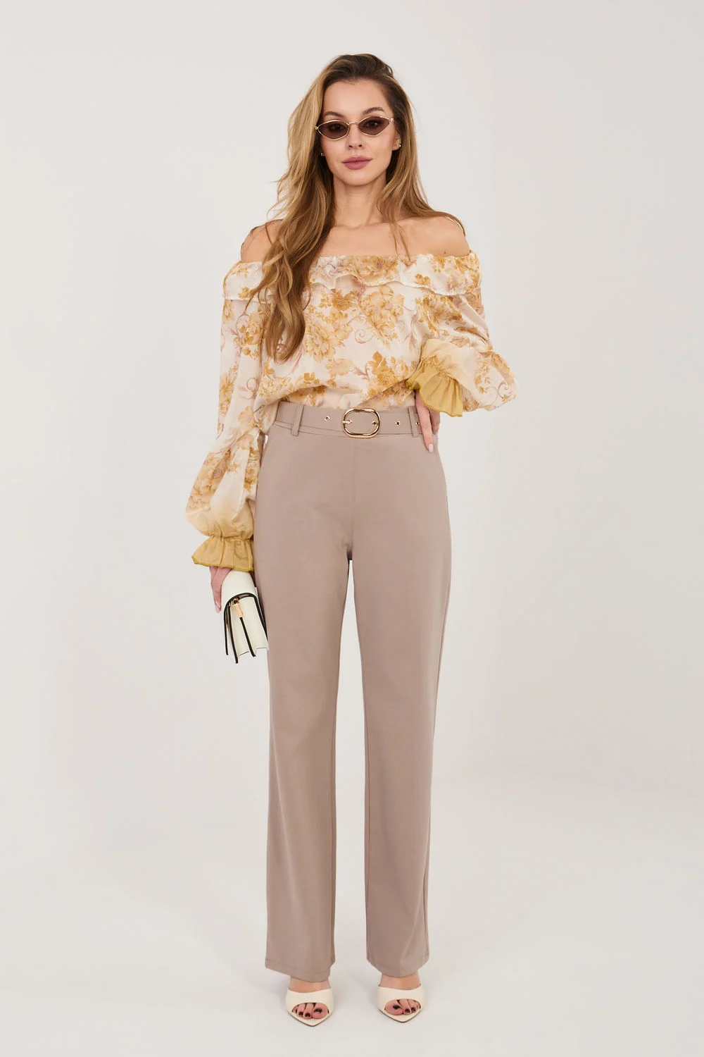 Pantalon femme beige