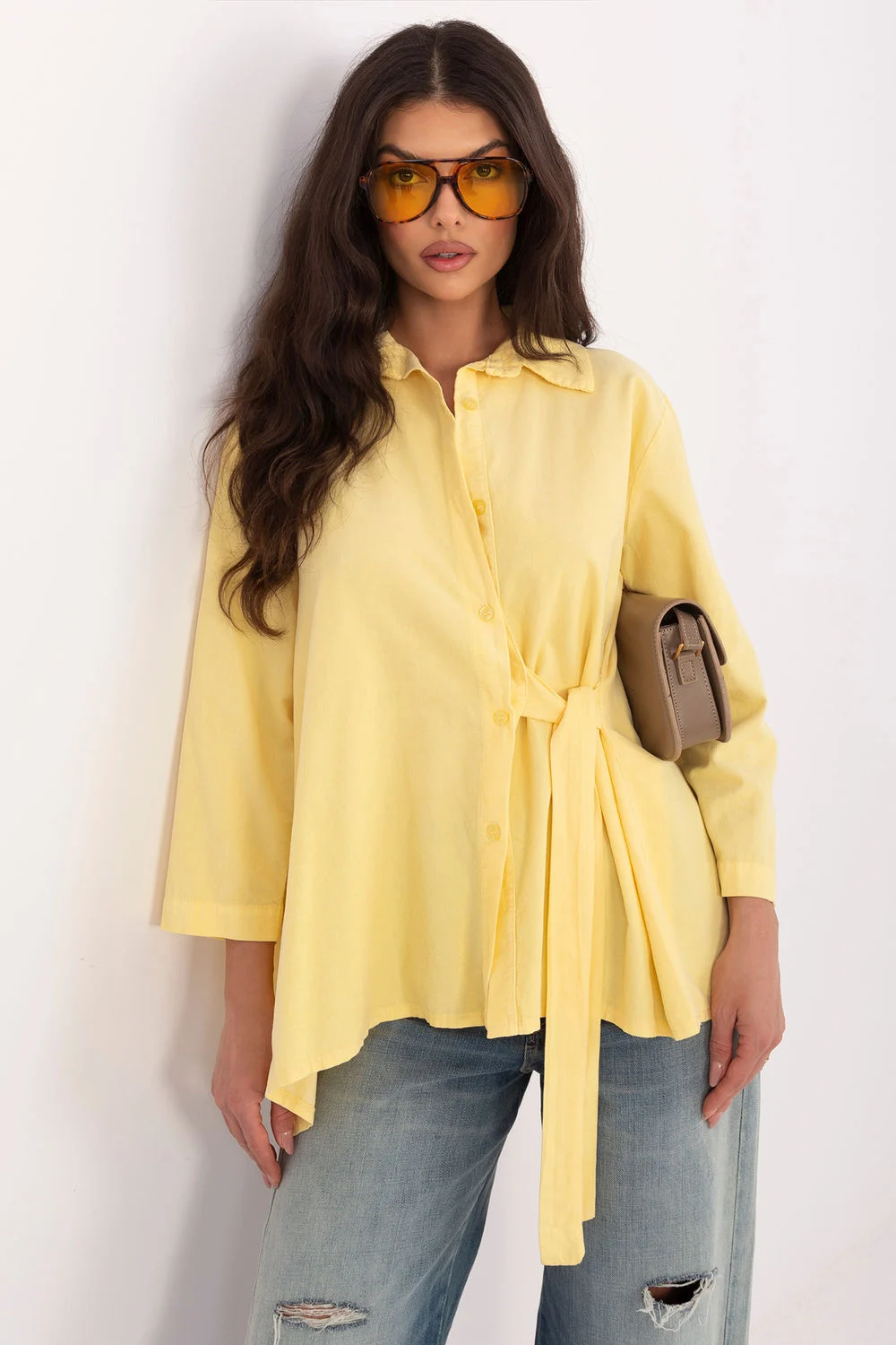 Chemise manche longue jaune