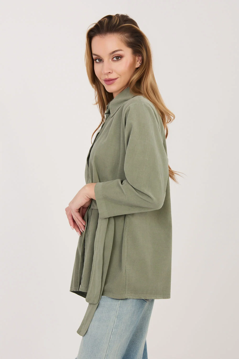 Chemise manche longue verte