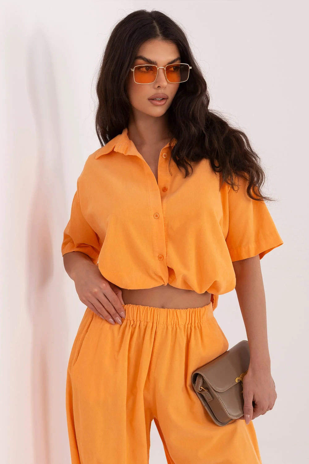 Chemise manche courte orange