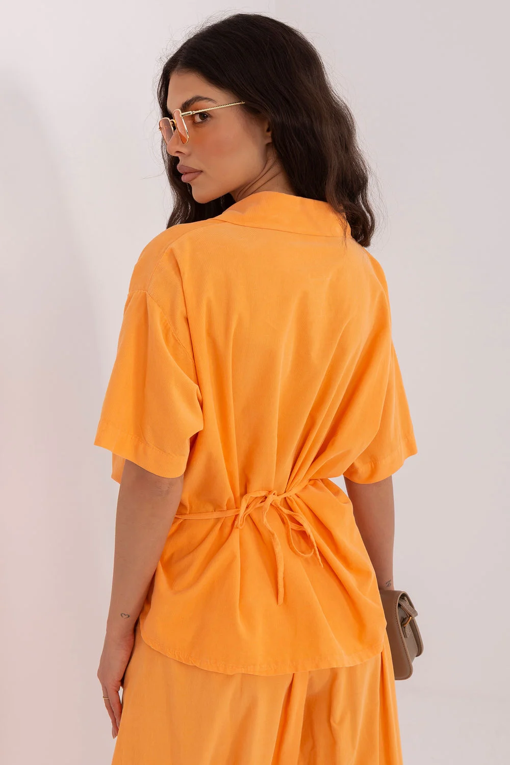 Chemise manche courte orange – Image 3