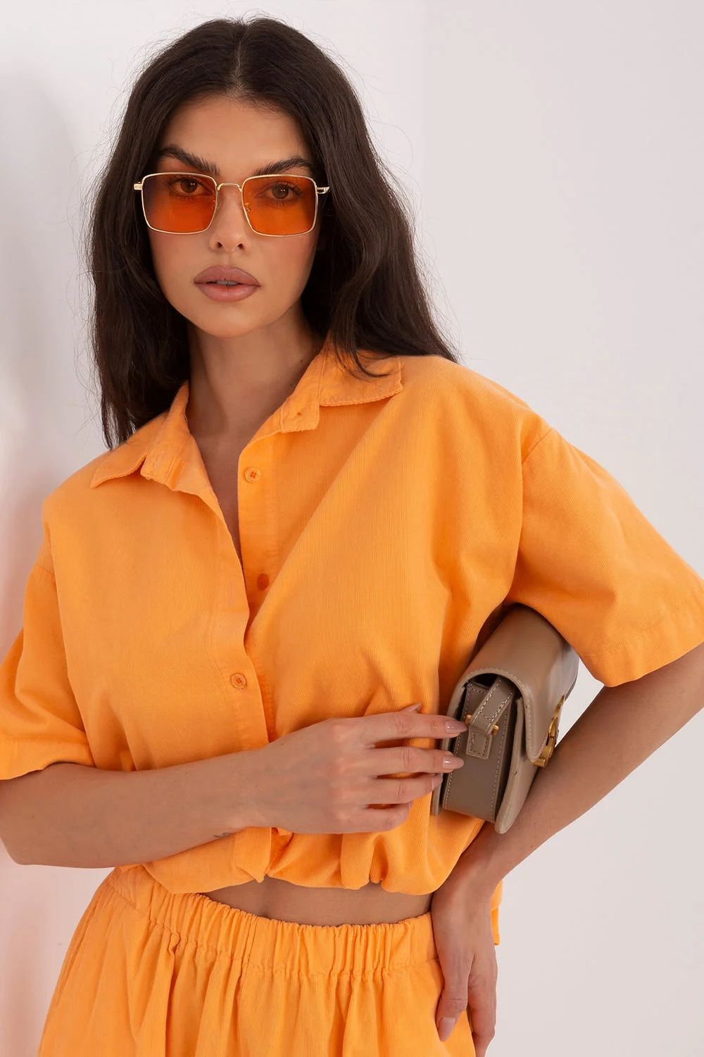Chemise manche courte orange – Image 4