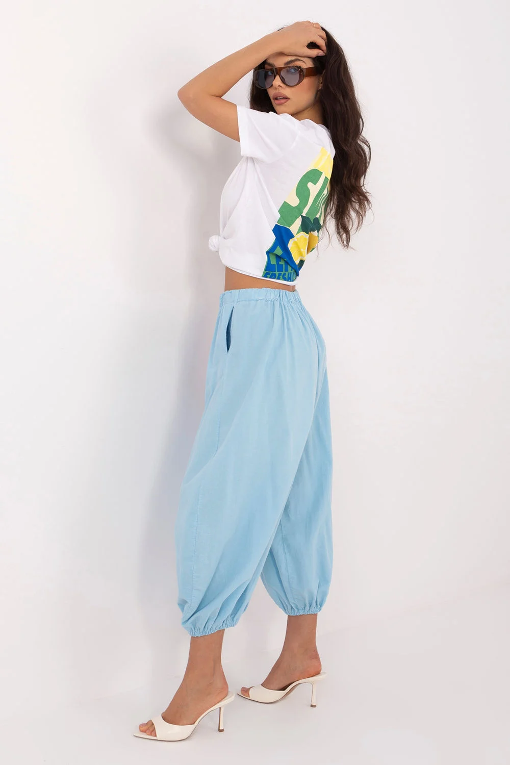 Pantalon en velours côtelé bleu