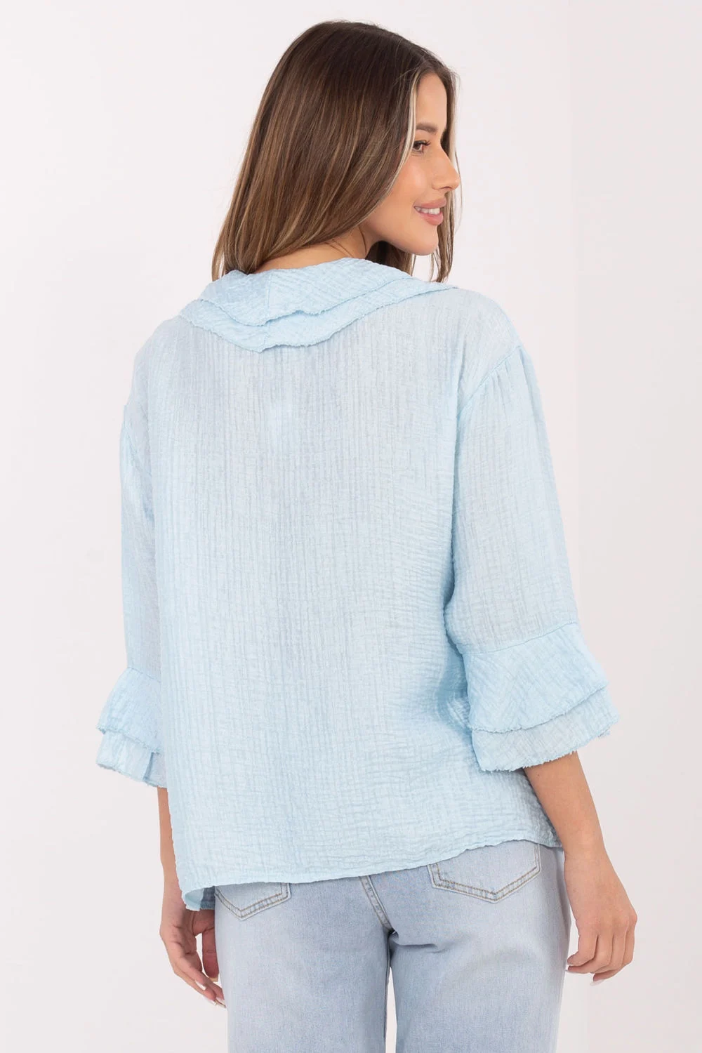 Chemise manche longue bleue – Image 3
