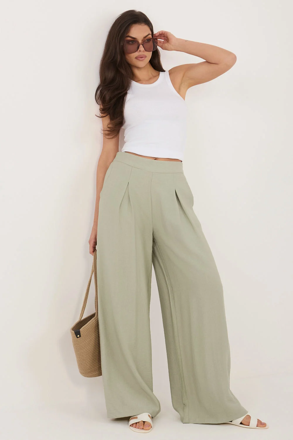 Pantalon femme vert