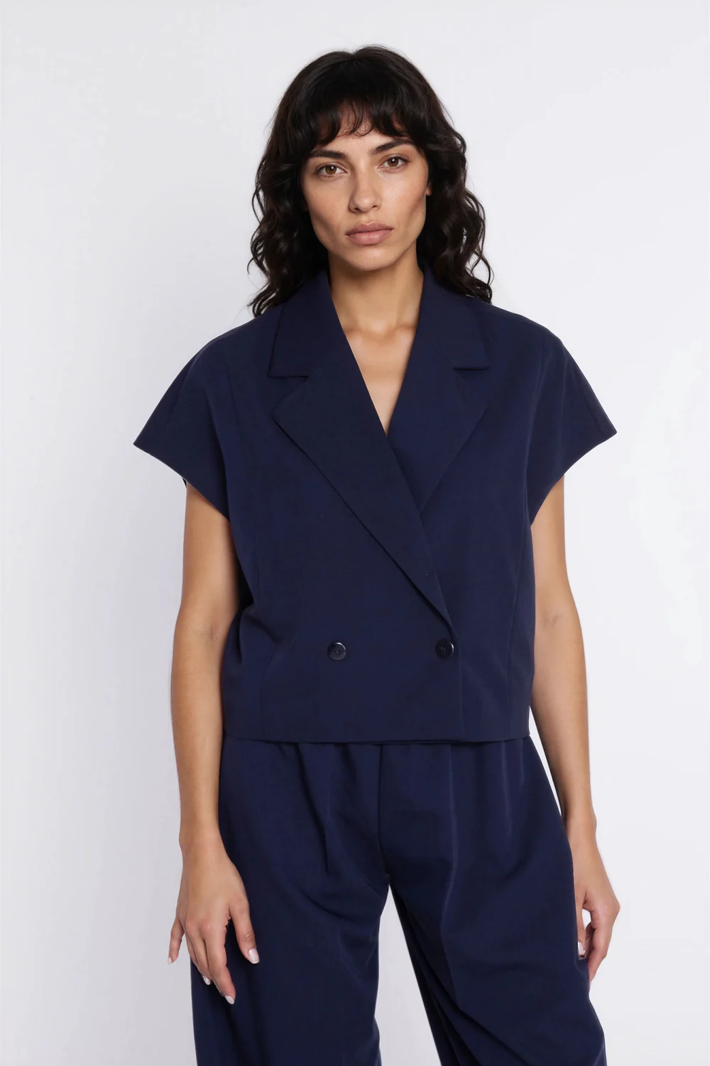 Blazer femme bleu marine – Image 2
