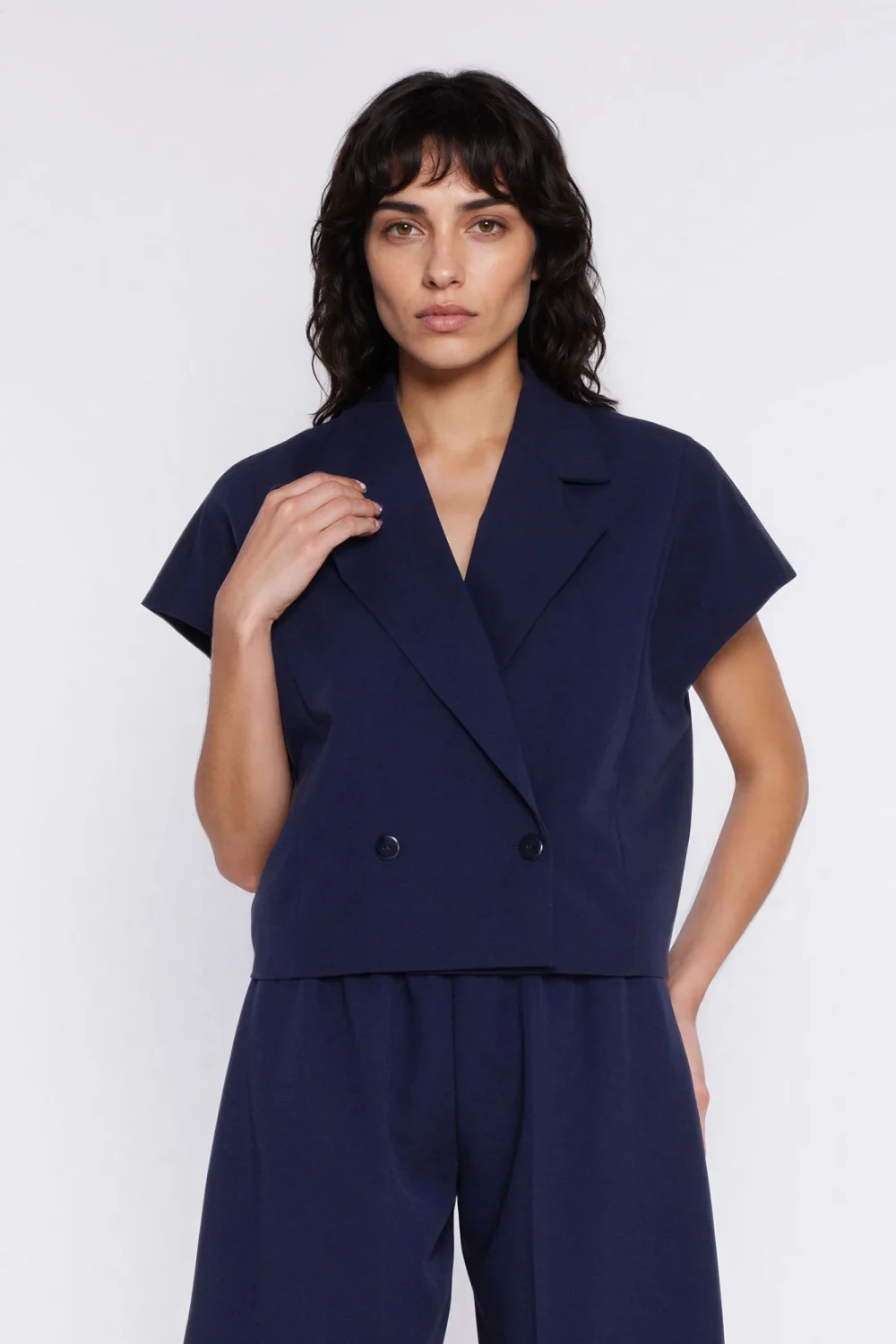 Blazer femme bleu marine – Image 4