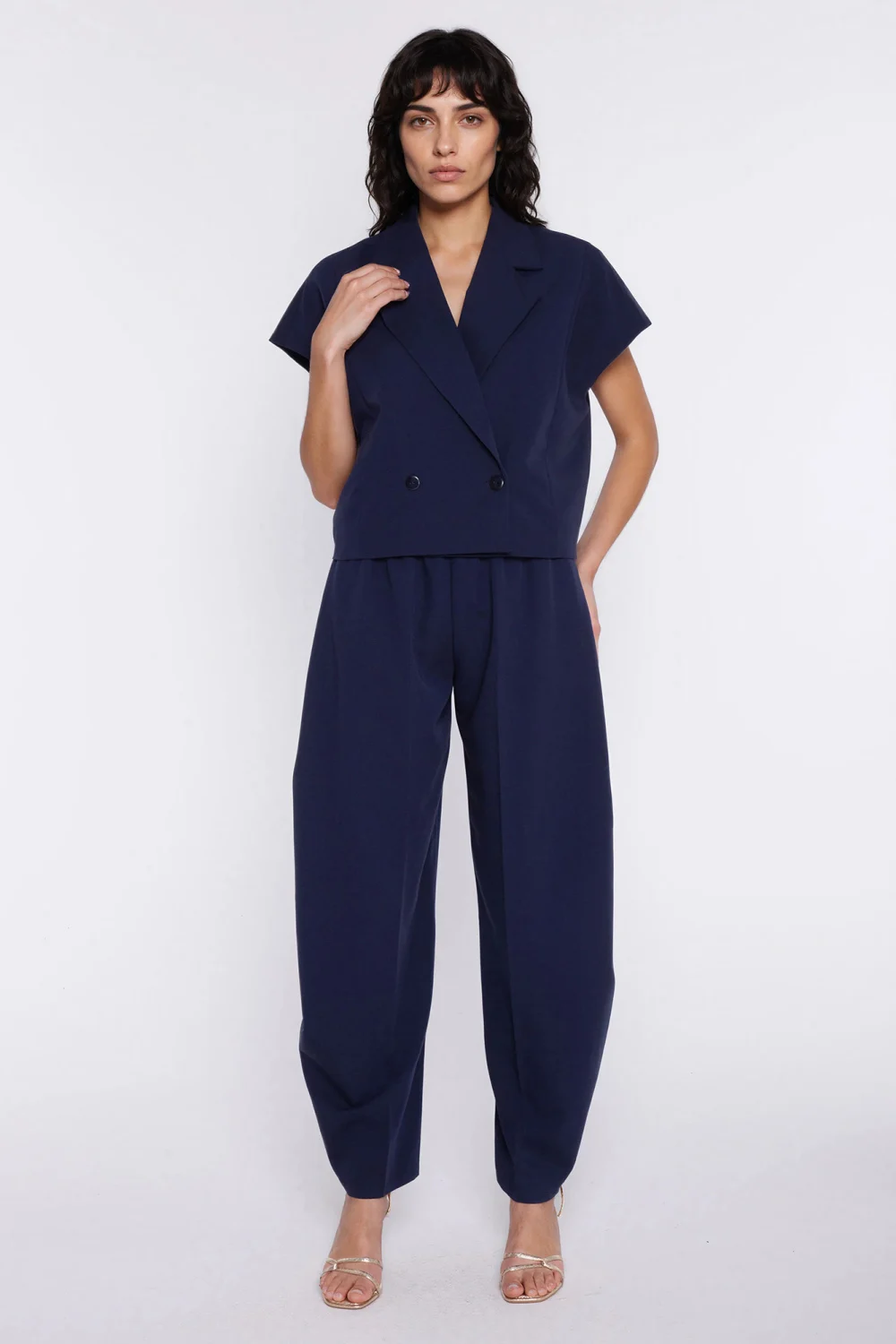 Pantalon femme bleu marine