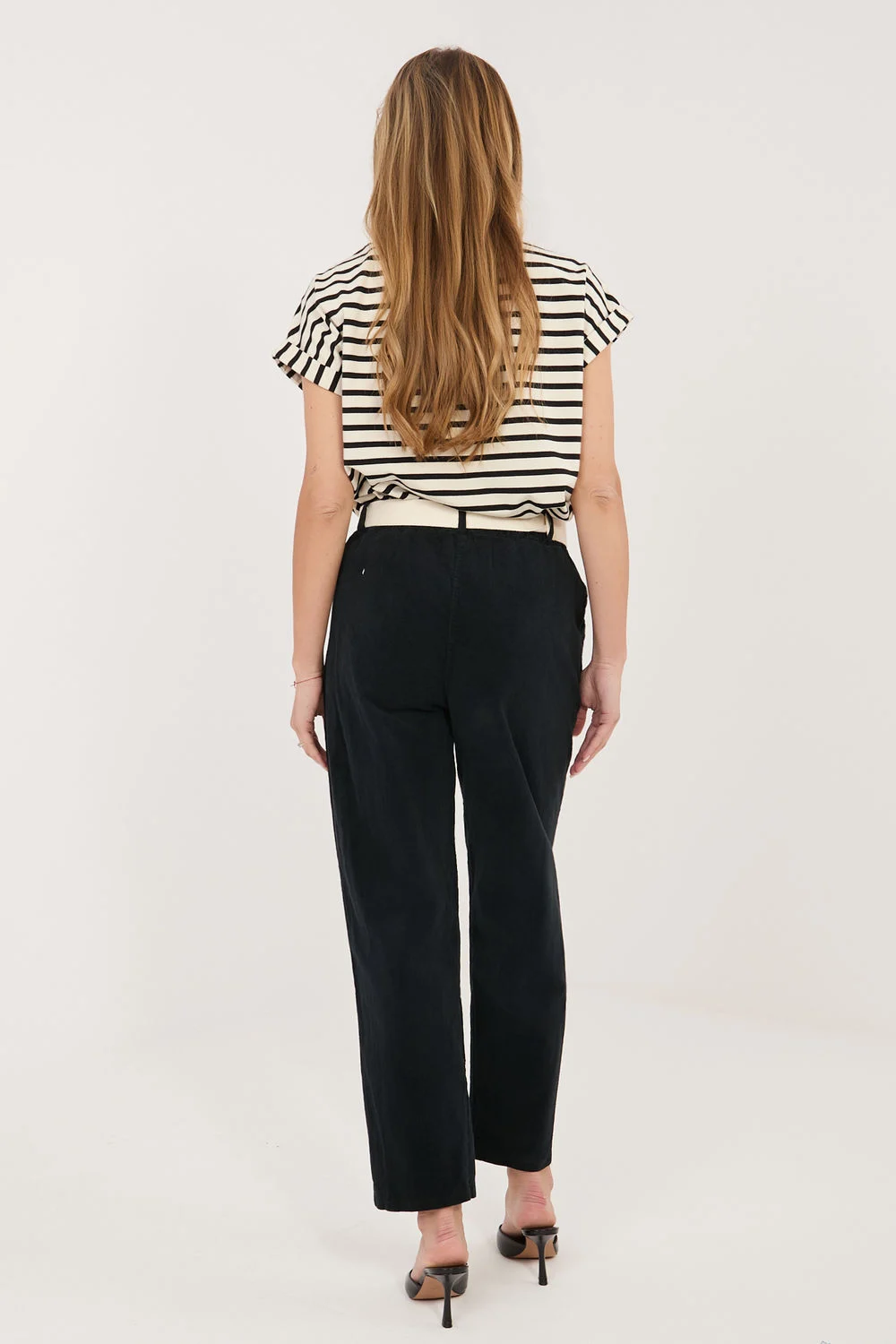 Pantalon en velours côtelé noir – Image 3