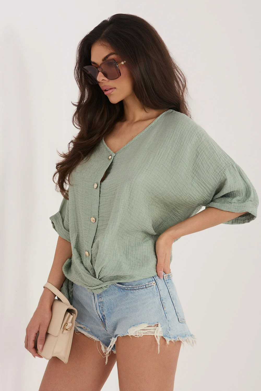 Chemise manche courte vert – Image 2