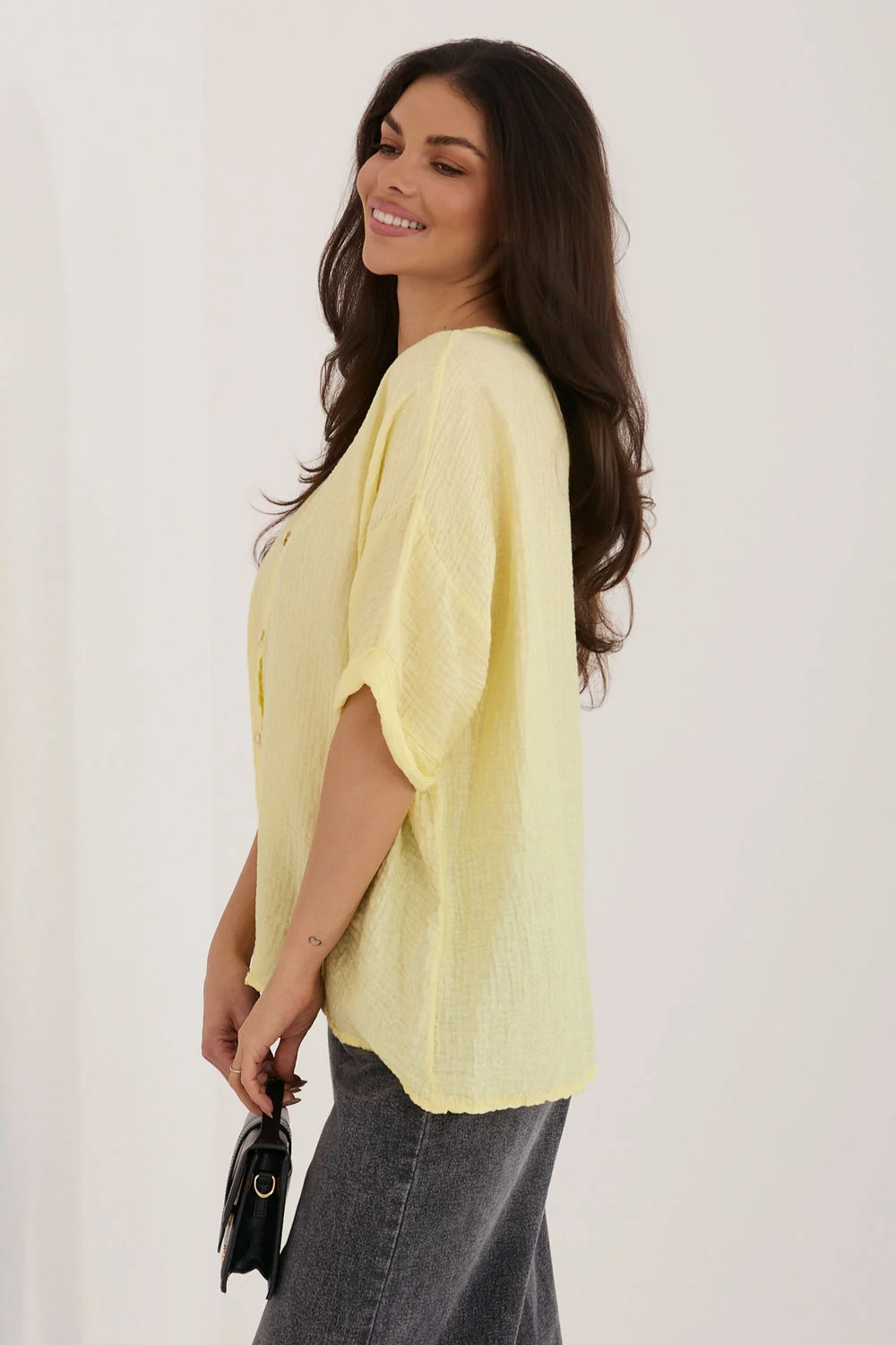 Chemise manche courte jaune – Image 2