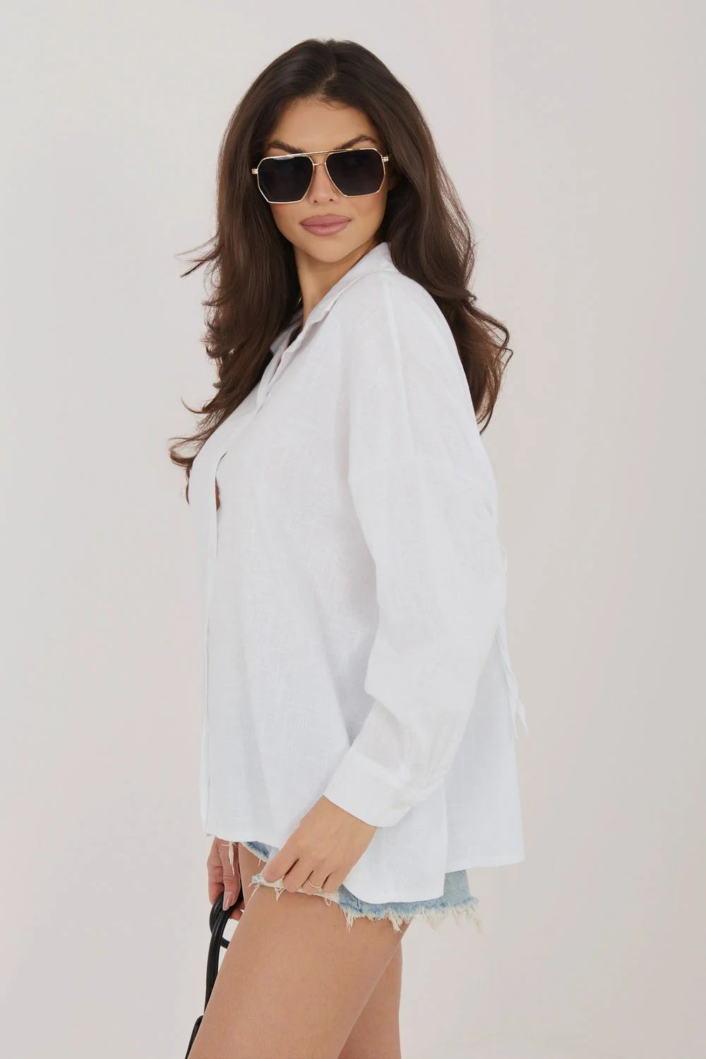 Chemise manche longue beige