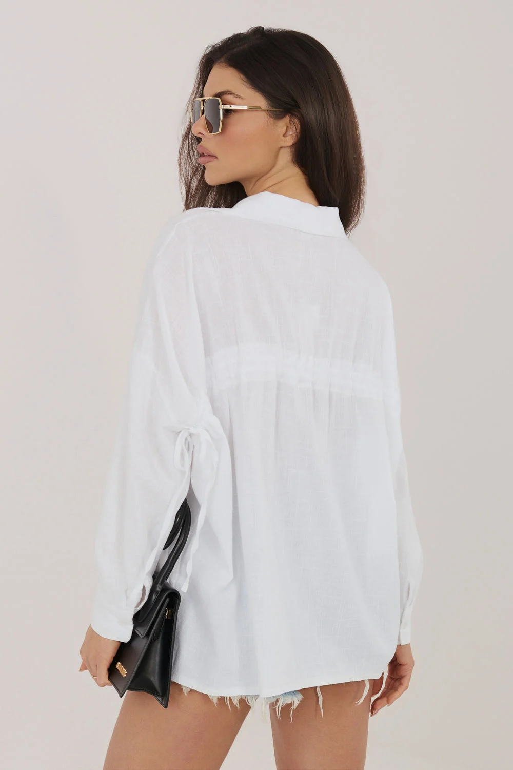 Chemise manche longue beige – Image 3