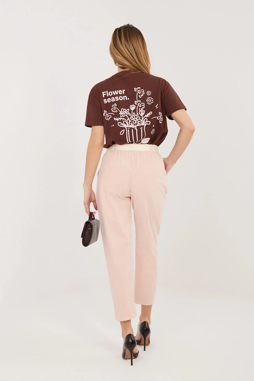 Pantalon en velours côtelé rose – Image 3