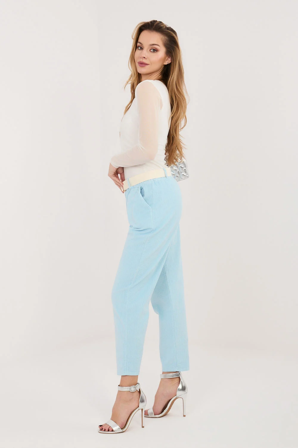 Pantalon en velours côtelé bleu – Image 3