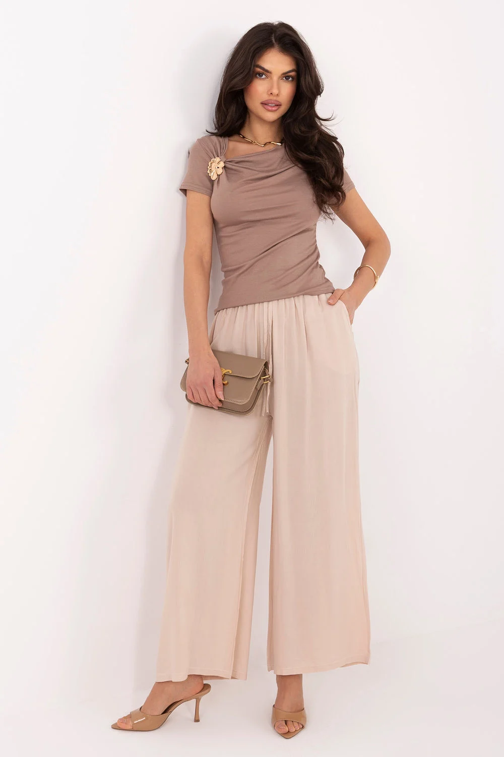 Pantalon femme beige