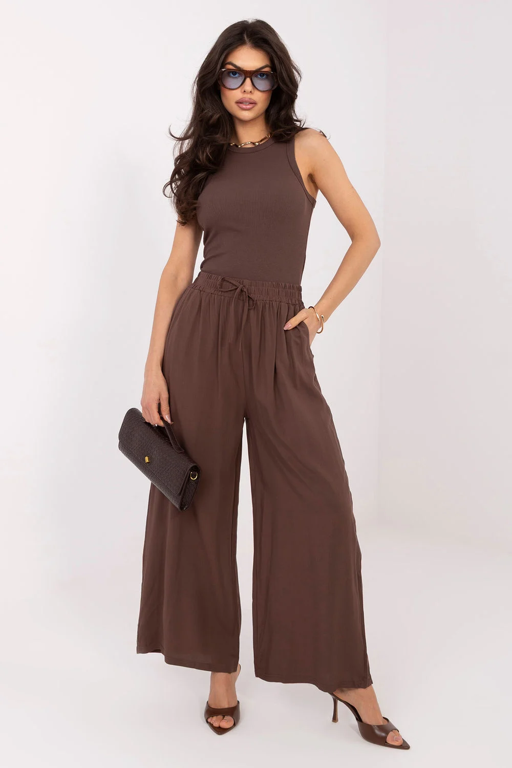 Pantalon femme brun