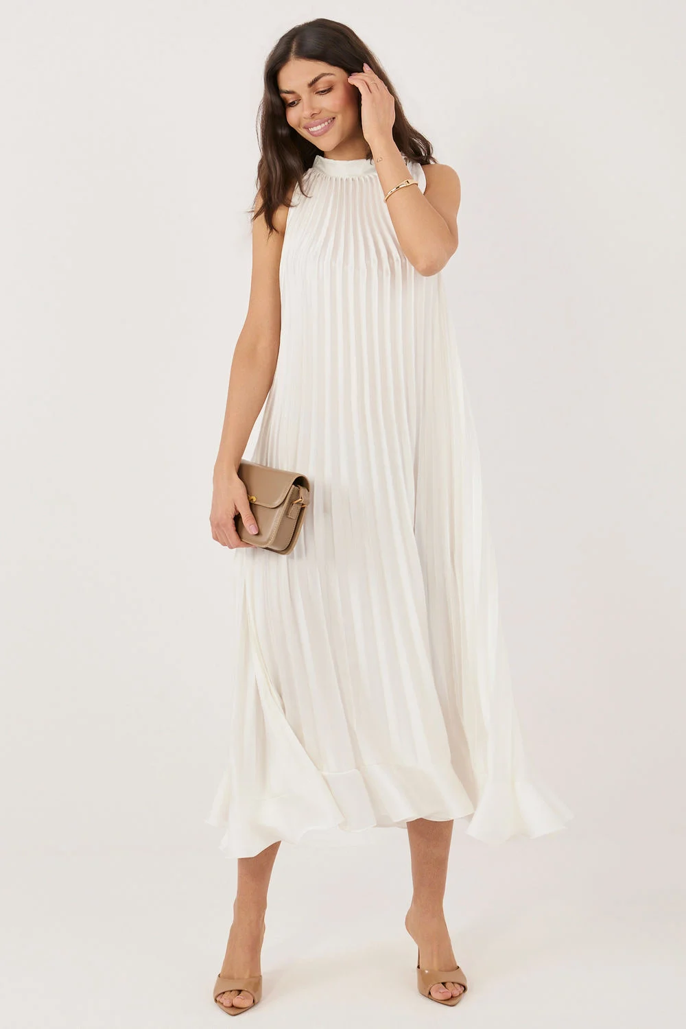 Robe de cocktail beige