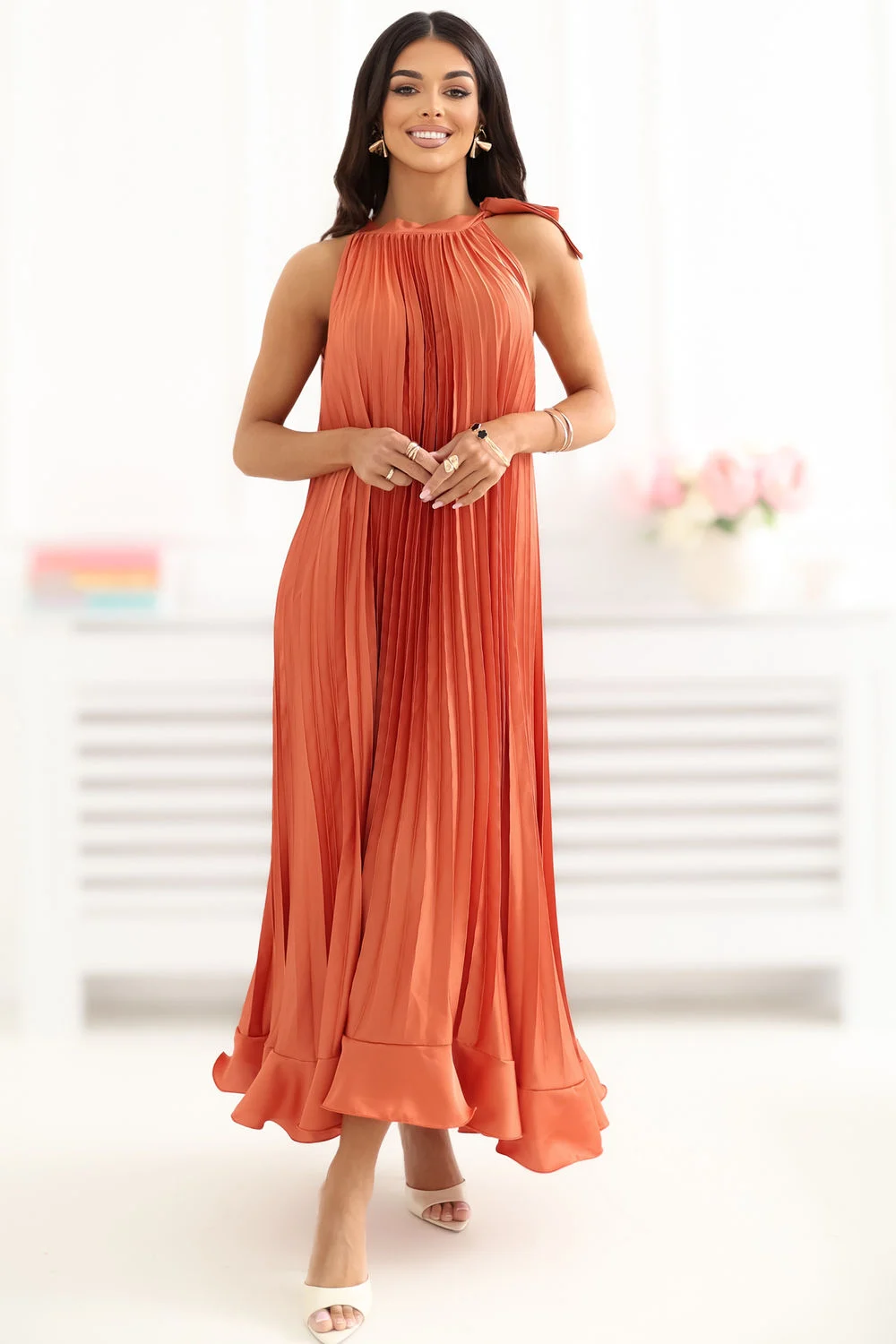 Robe de cocktail orange