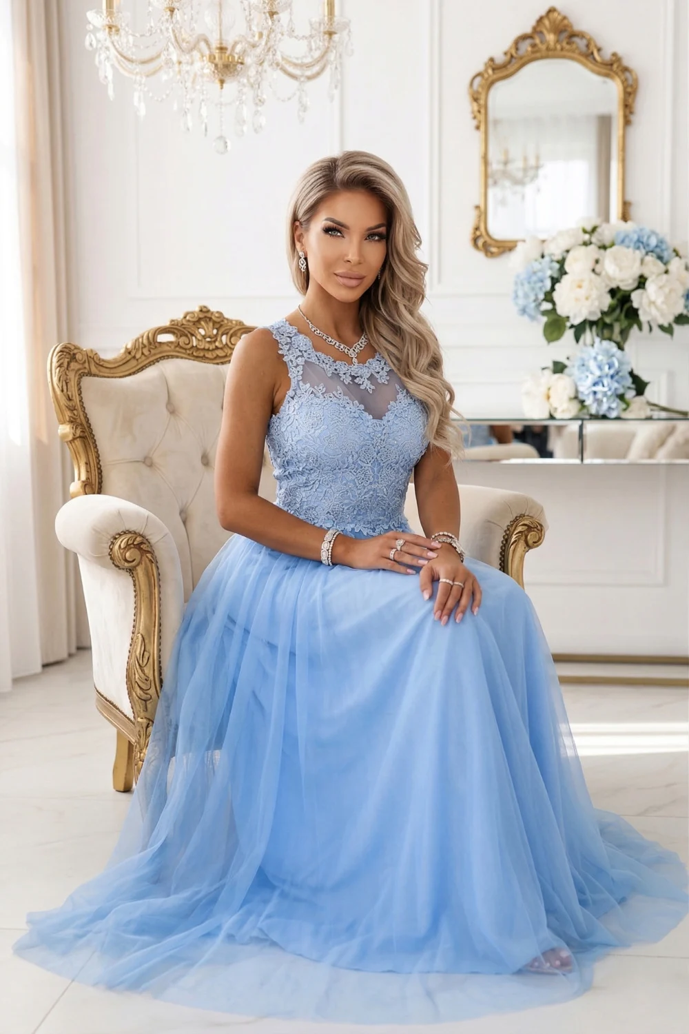 Robe longue bleue – Image 2
