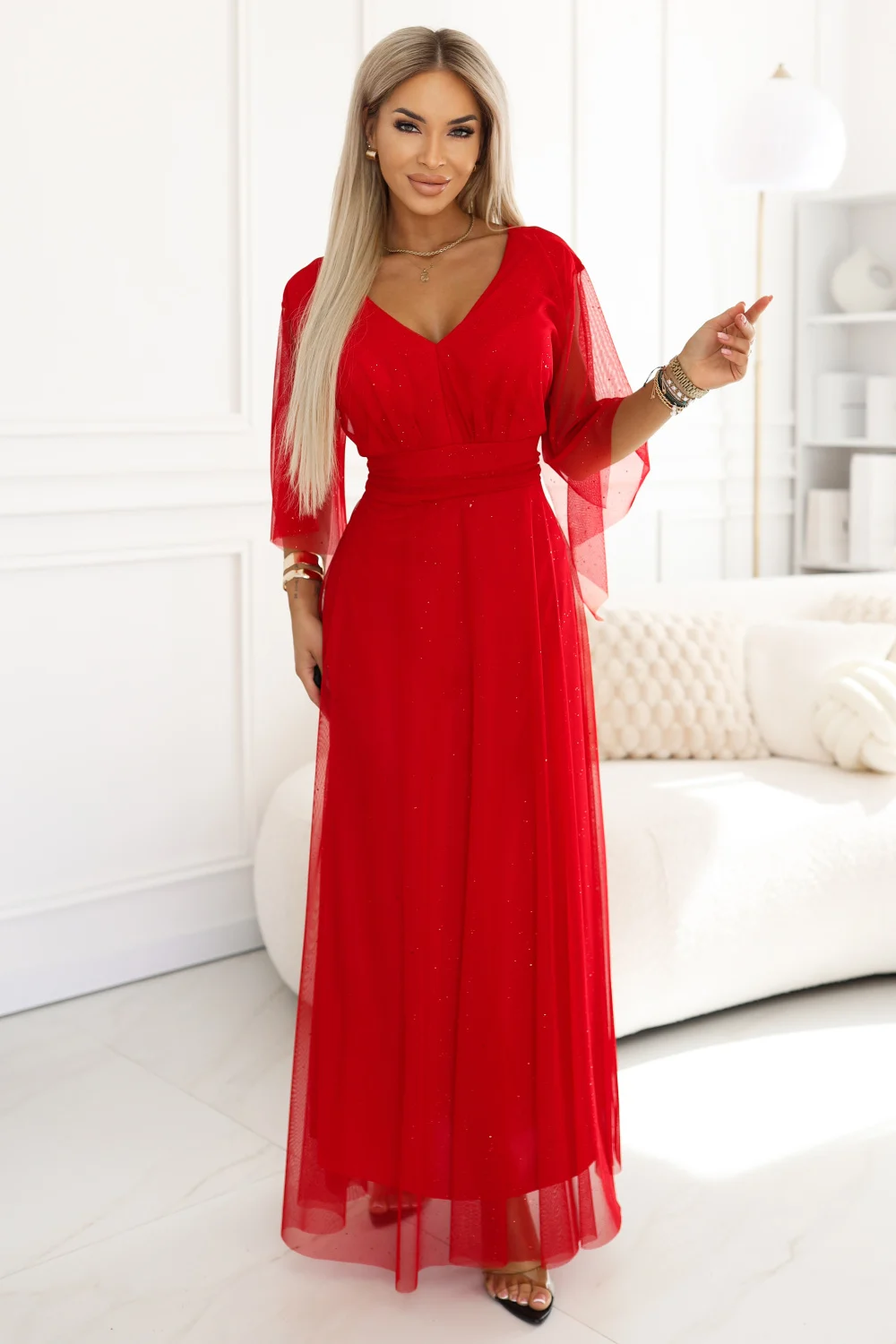 Robe longue rouge