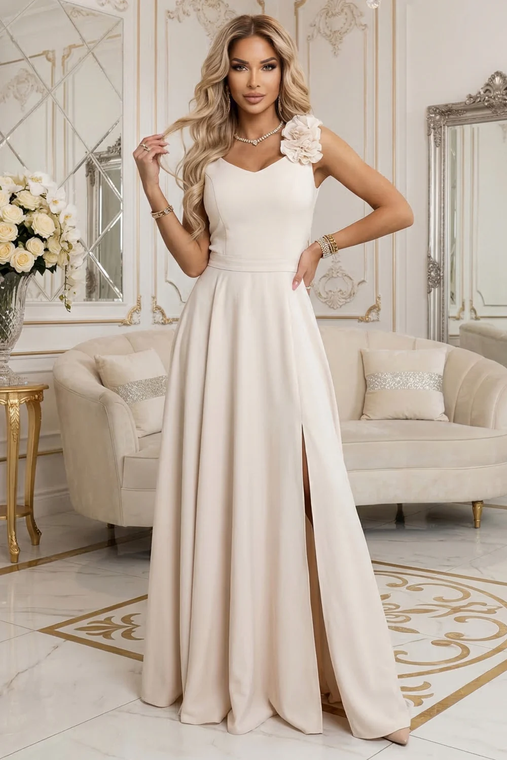 Robe de soirée beige – Image 2