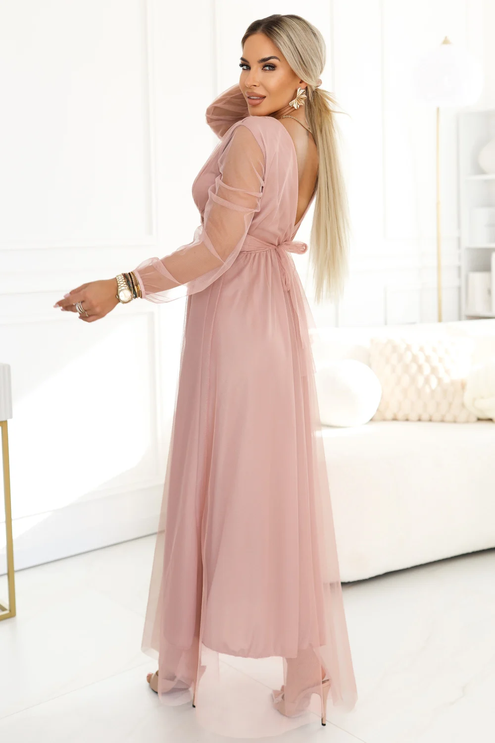Robe longue rose – Image 2