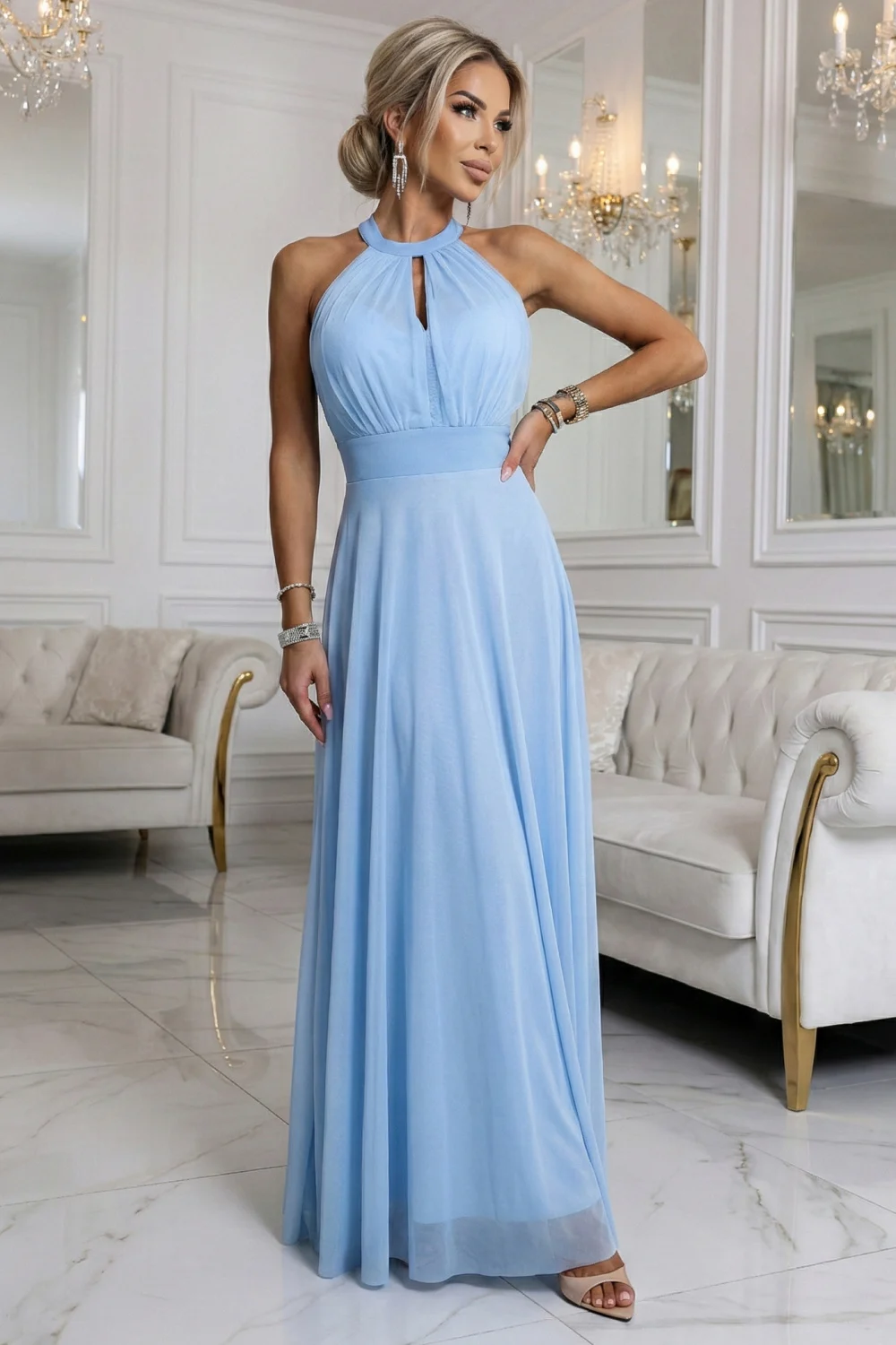 Robe longue bleue – Image 2