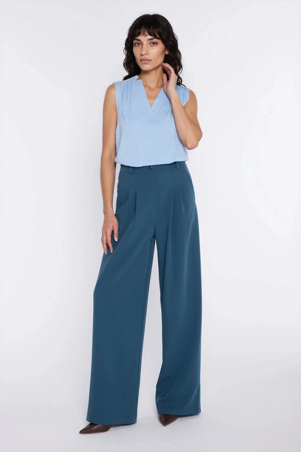 Pantalon femme bleu