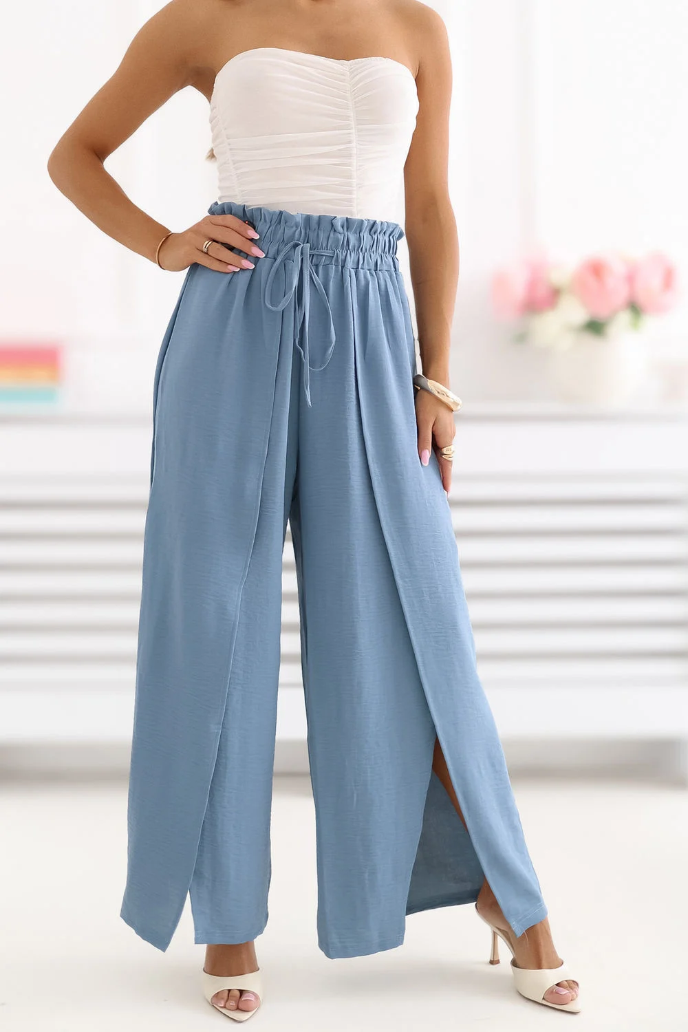 Pantalon femme bleu