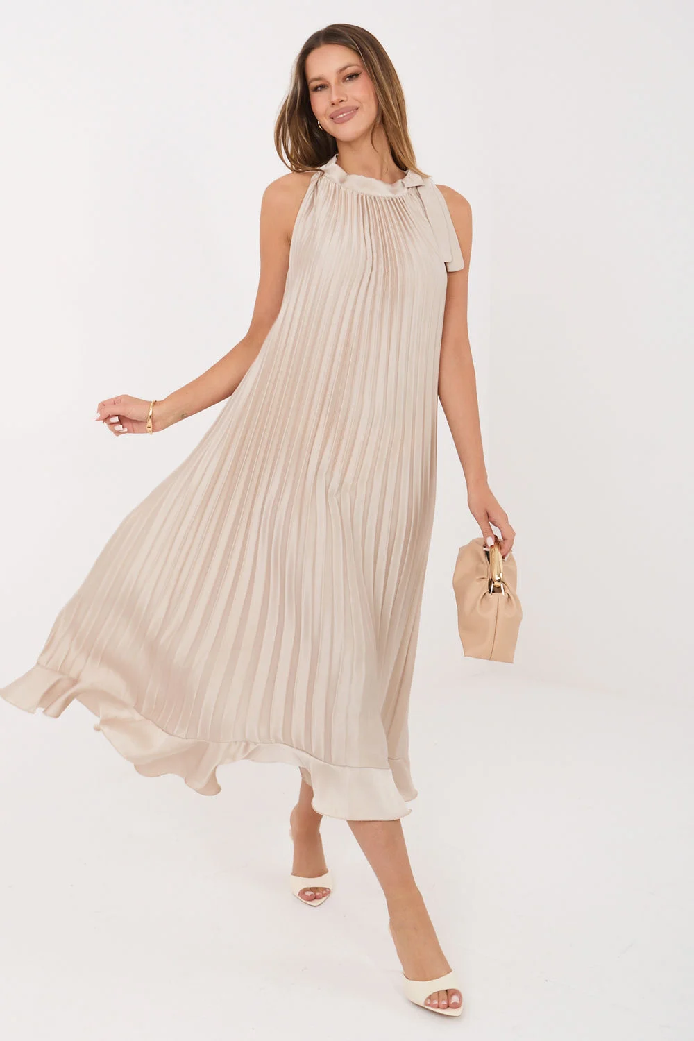 Robe de cocktail beige – Image 2