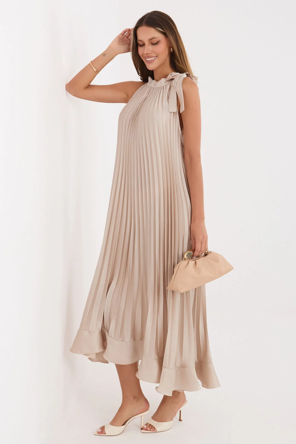 Robe de cocktail beige – Image 4