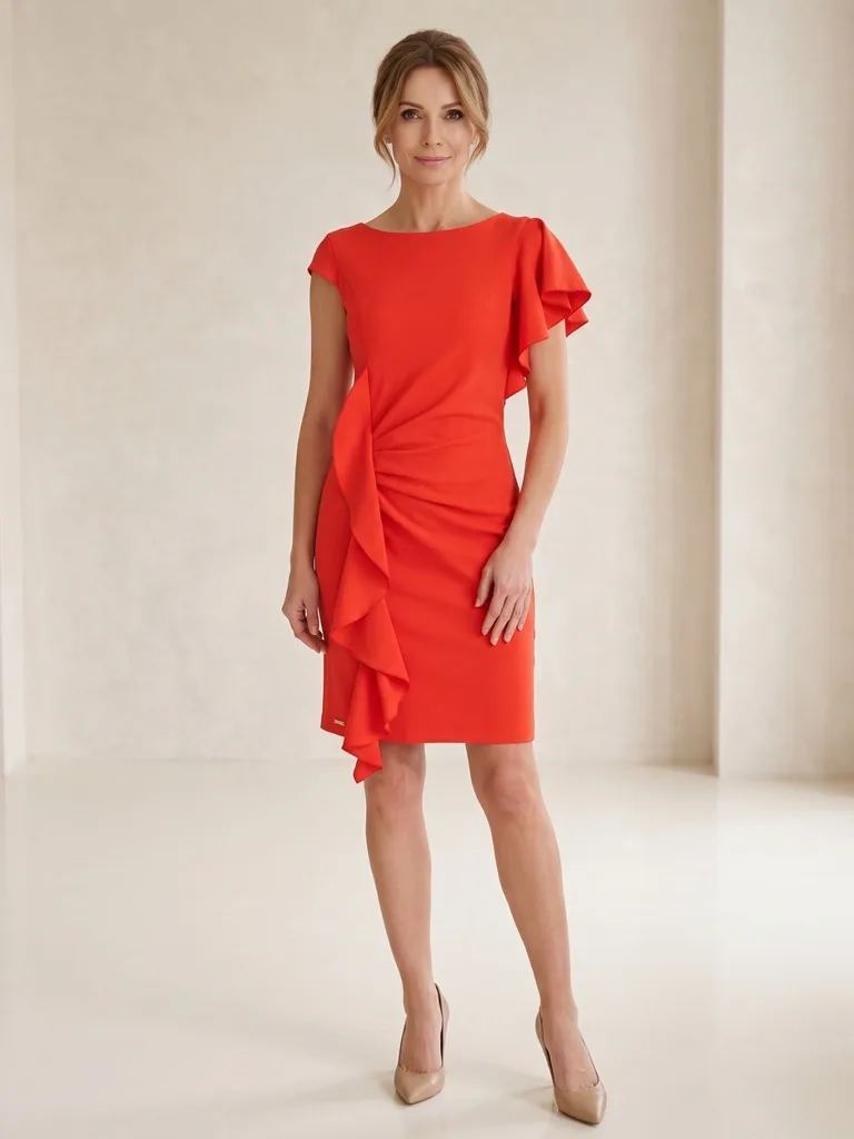Robe de cocktail orange