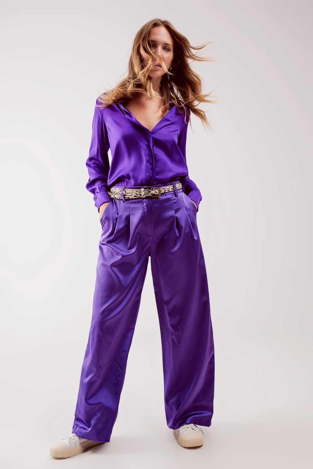 Pantalon à pinces violet