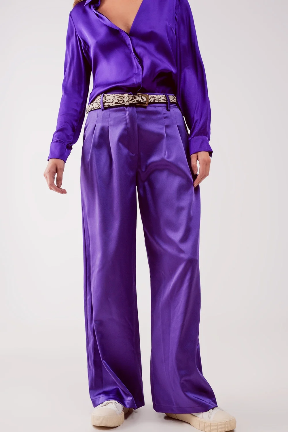 Pantalon à pinces violet – Image 3