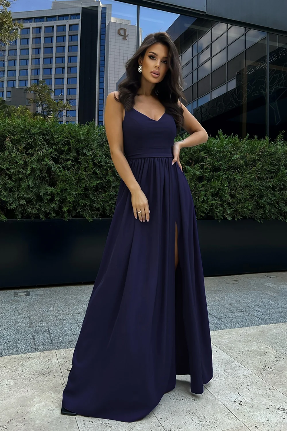 Robe de soirée bleue marine