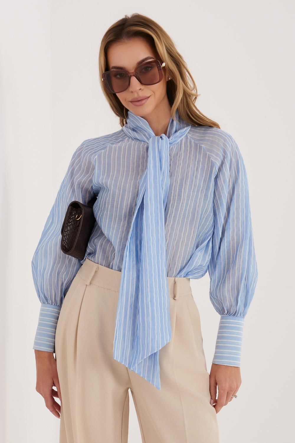 Image of Chemise manche longue bleue