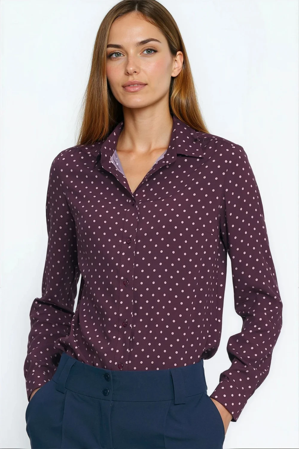 Chemise manche longue rouge